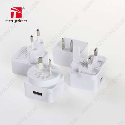 Android Charger 7.5W Wall 5V 1.5A AC DC USB Charger Power Adapters with PSE/CE/UL/KC/SAA Certificates