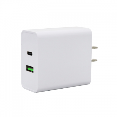 ETL CE ROHS Certificate Dual USB ( 1 TYPE C +1 QC3.0 ) 36W USB Charger PD Type C & QC 3.0 Wall Adapter