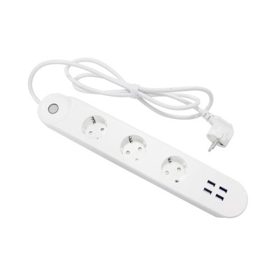 TUV Approved Germany Standard Alexa Google Home Electrical 3 Extension Socket 4 Outlet USB WiFi Smart Power Strip EU