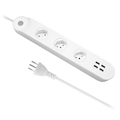 TUV Approved Swiss Standard Alexa Google Home Electrical 3 Extension Socket 4 Outlet USB WiFi Smart Power Strip CH