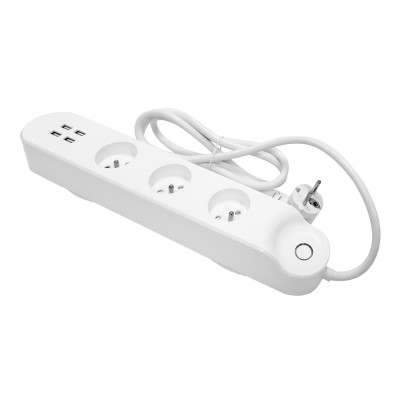 TUV Approved  French Standard Alexa Google Home Electrical 3 Extension Socket 4 Outlet USB WiFi Smart Power Strip FR