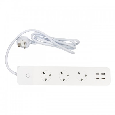 UK Wifi Smart Power Strip 3AC 4USB Cord Extension Cable Socket with USB Voice Control with Amazon Alexa Google Home Tuya